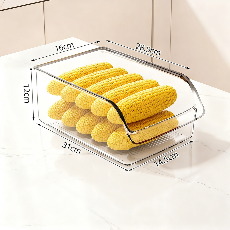 Refrigerator drawer made of PET with drainage grid