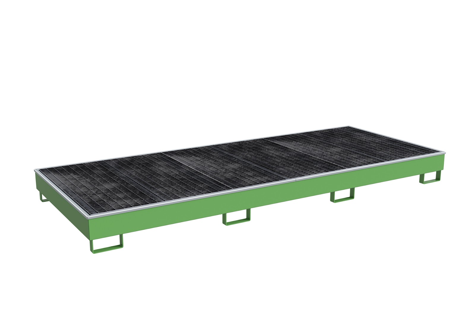Stellingopvangbak met PE-binnenbak Stellingopvangbak RW-GR 3300-2 PE, gelakt, Resedagroen