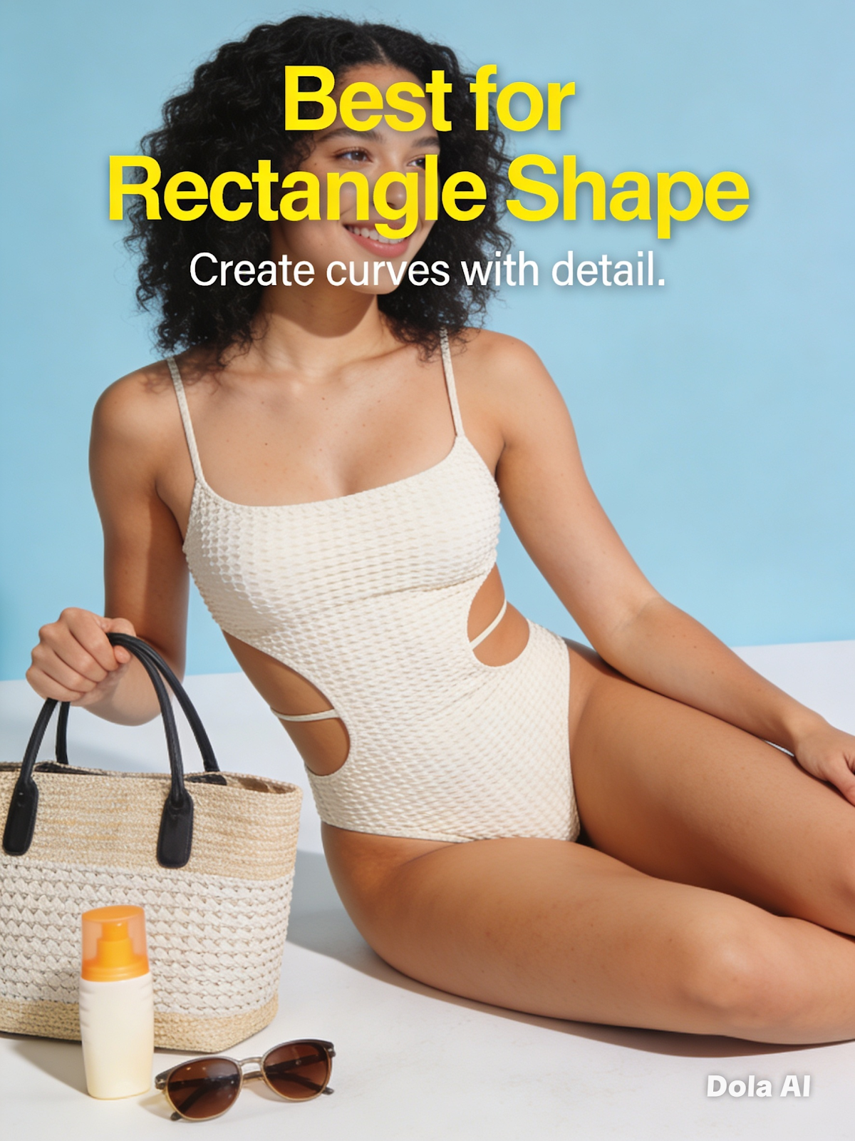 Textured cut out swimsuit for rectangle body shape