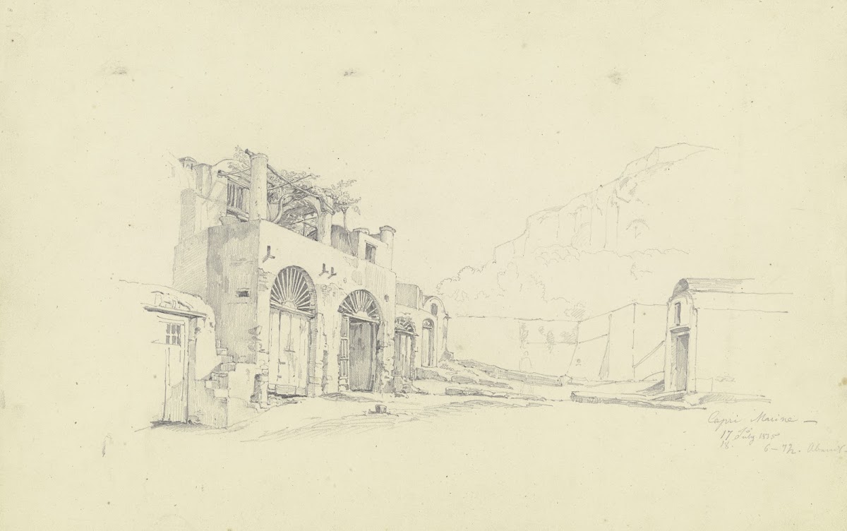 Straßenzug in Marina Grande auf Capri 1835