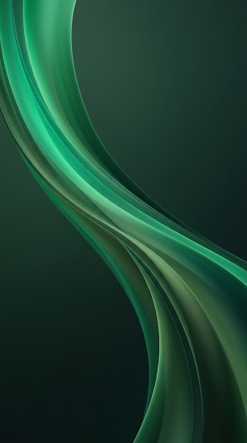 Minimalist Abstract with Sweeping Emerald and Jade Green Curves - Free mobile Wallpaper