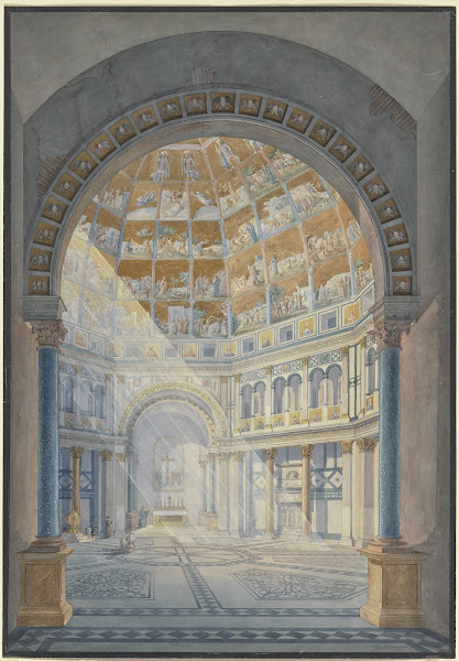 Das Innere des Baptisteriums S Giovanni in Florenz 1832