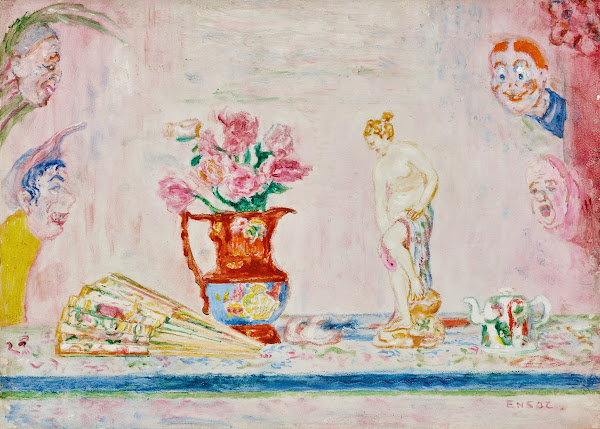 Fleurs et statuette 1938