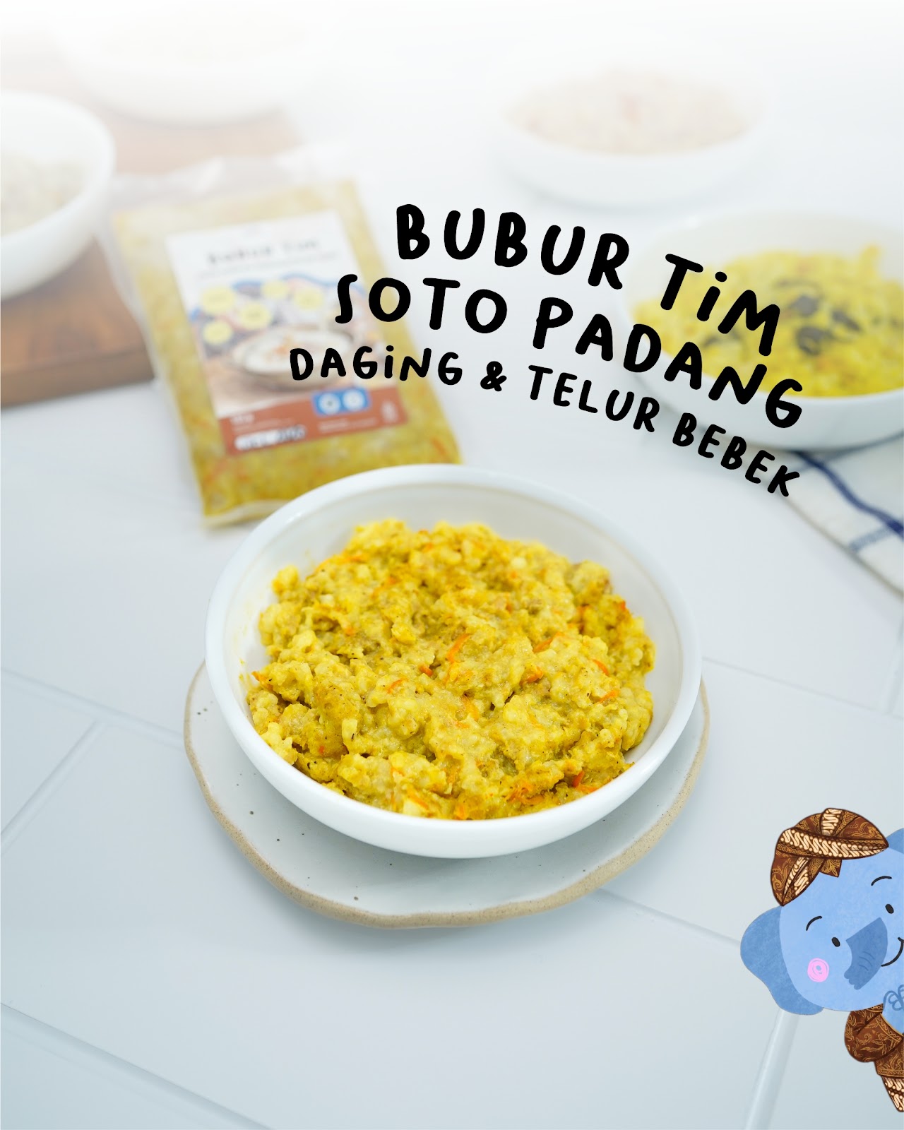 Bubur tim soto padang daging dan telur bebek