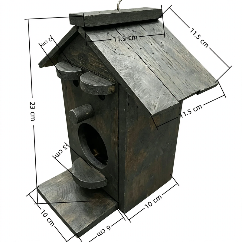 Teak wood birdhouse