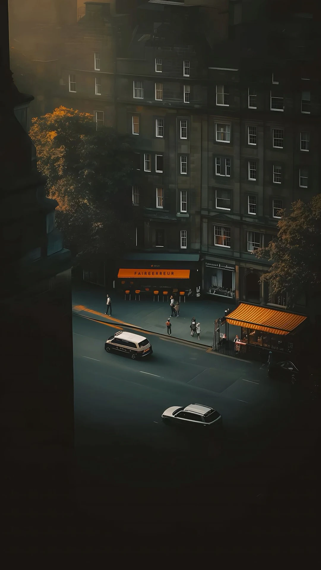 European City Street View Dark Academia Aesthetic - Free 4K mobile Wallpaper