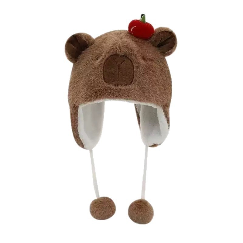 Warming plush hat with ear protection