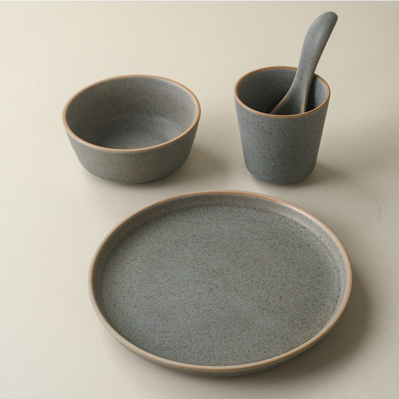 Porcelain dinnerware set with gold rim, luxury design