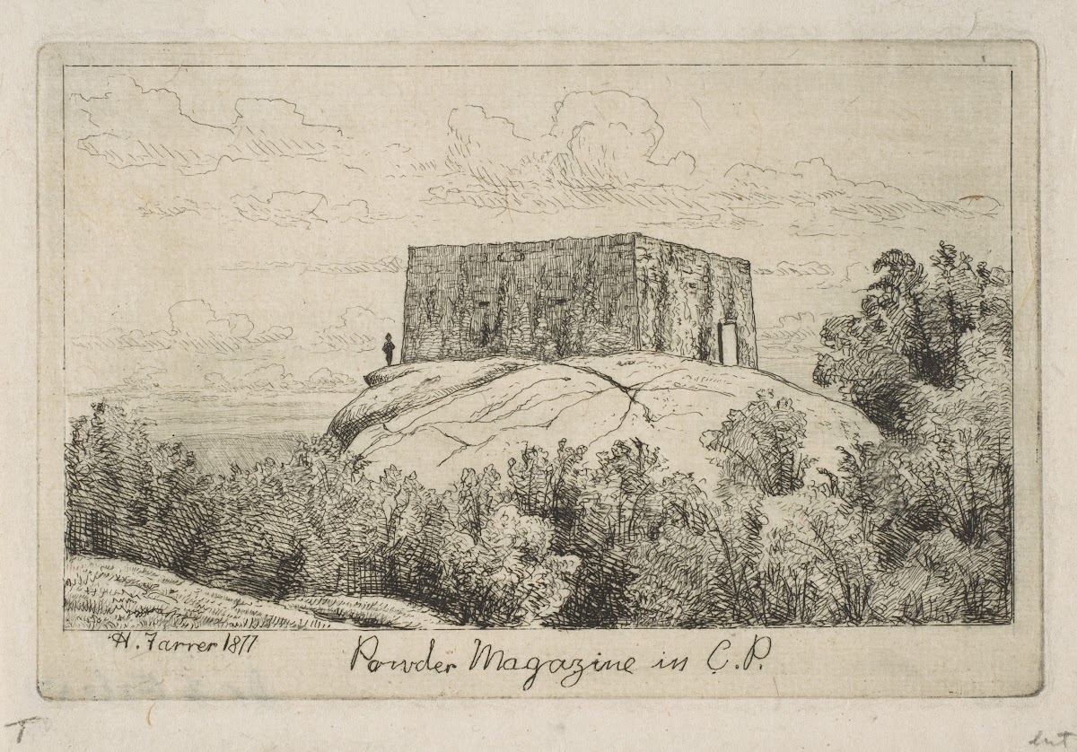 A Powder Magazine in Central Park from Scenes of Old New York 1877
