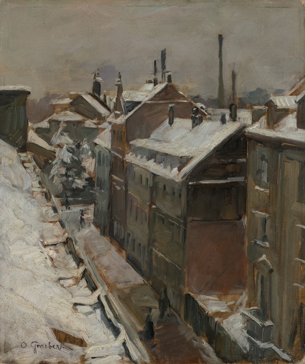 Blick aus dem Atelier des Künstlers auf die Augustastraße in Karlsruhe