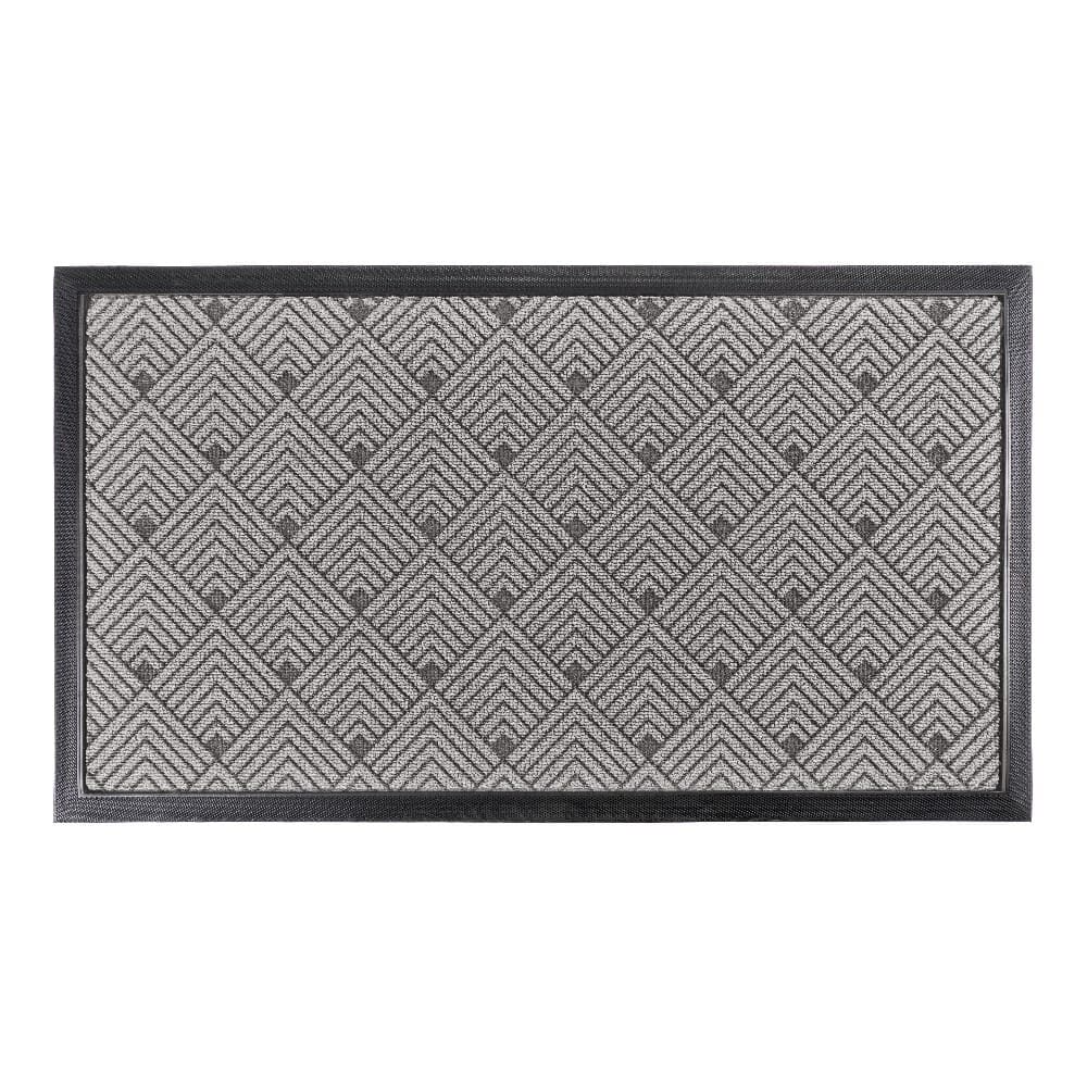 Tapete para entrada de PET KAF Home™ diseño de rombos color gris