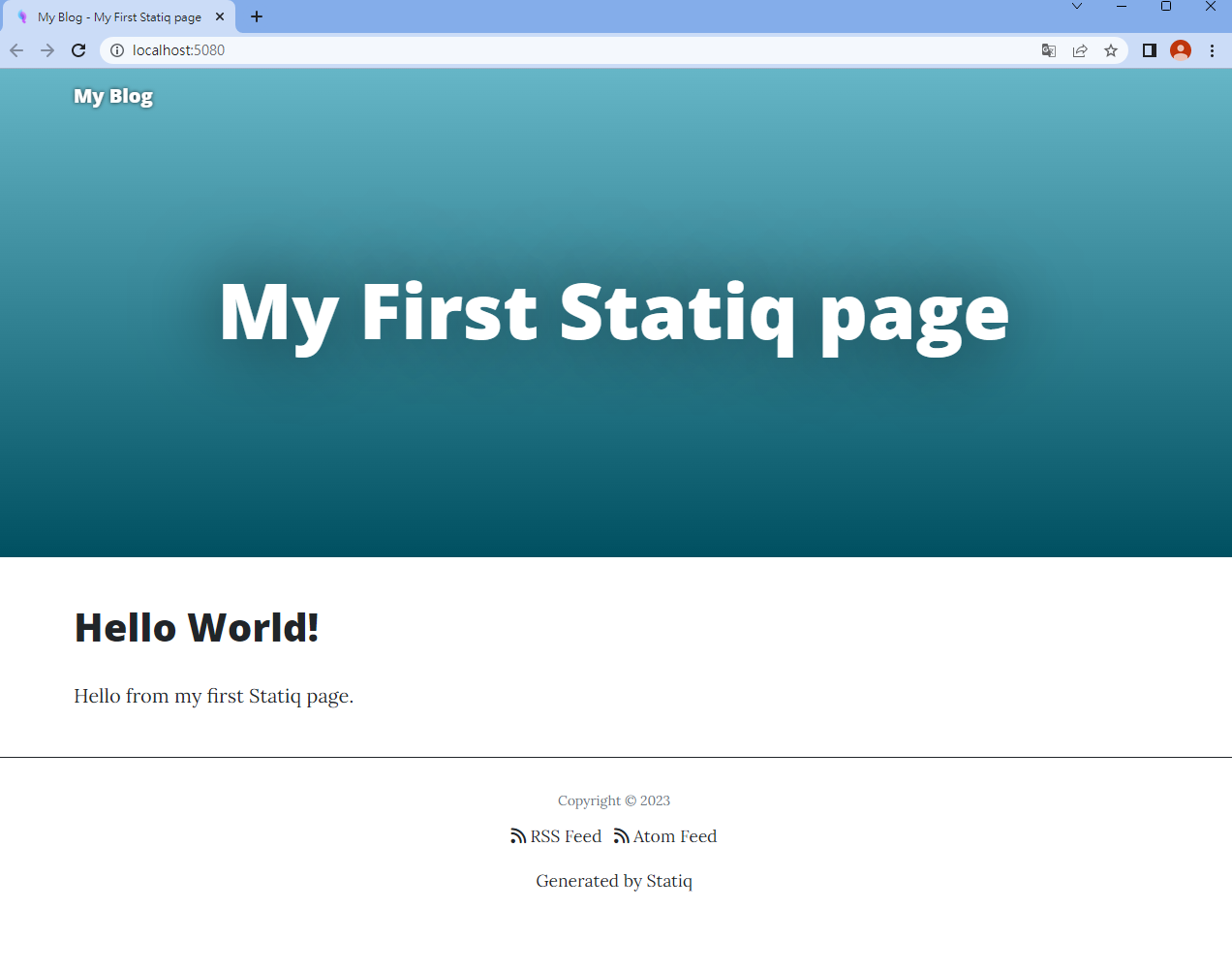 StatiqGithubPage-FirstFrontPage