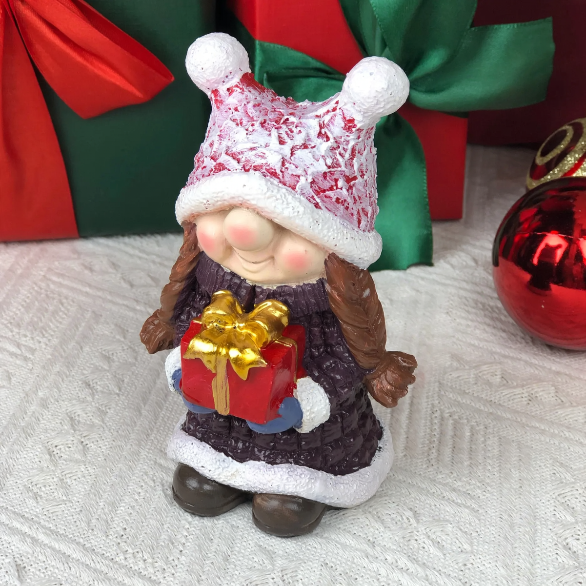 Decorative gnome figure made of resin