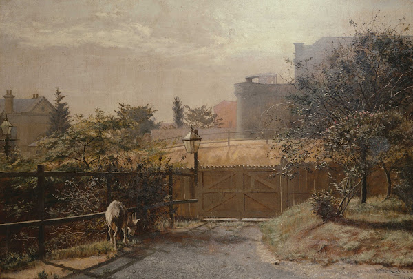 Melbourne gaol in sunlight from the Public Library grounds 1884