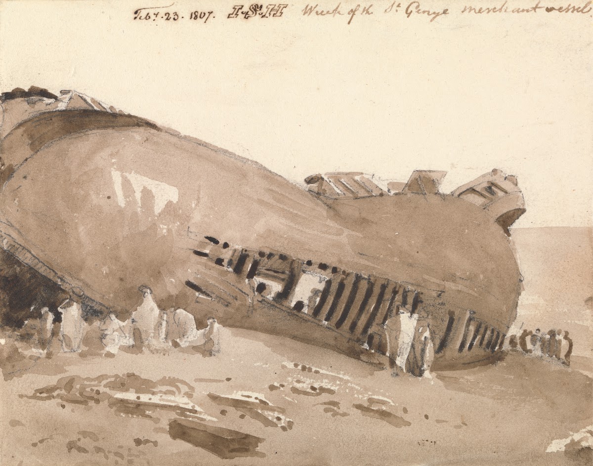 Wreck and the Merchant Vessel St George at Deal Kent 1807