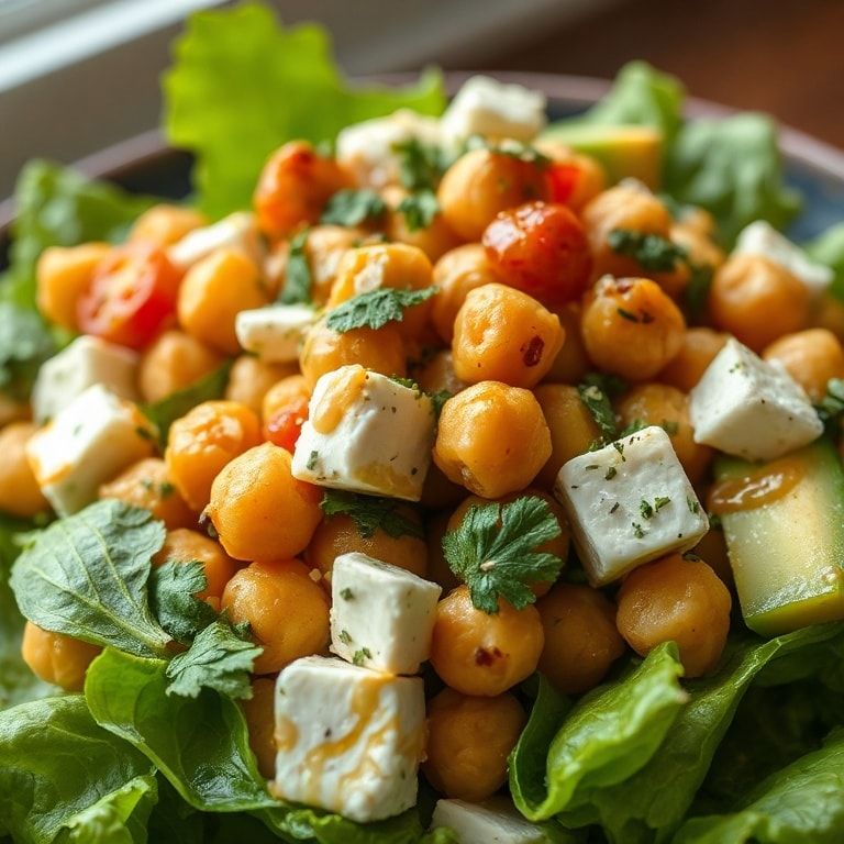 Fresh Chickpea Feta Avocado Salad Ready in 15 Minutes: Quick, Homemade, Healthy finished