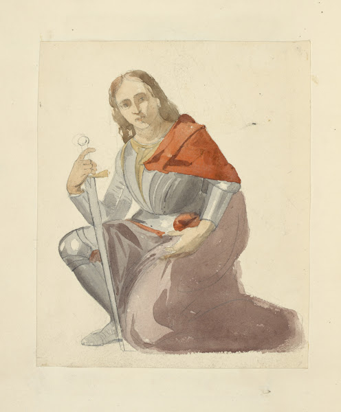 Knight with sword kneeling 1840