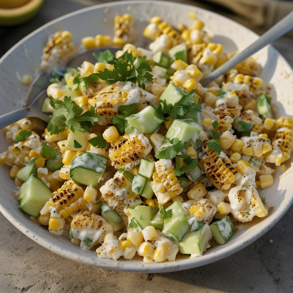 Street Corn Creamy Cucumber Salad Recipe Perfect for Summer Fun
