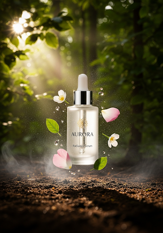 Botanical Luxury Serum in Forest Atmosphere