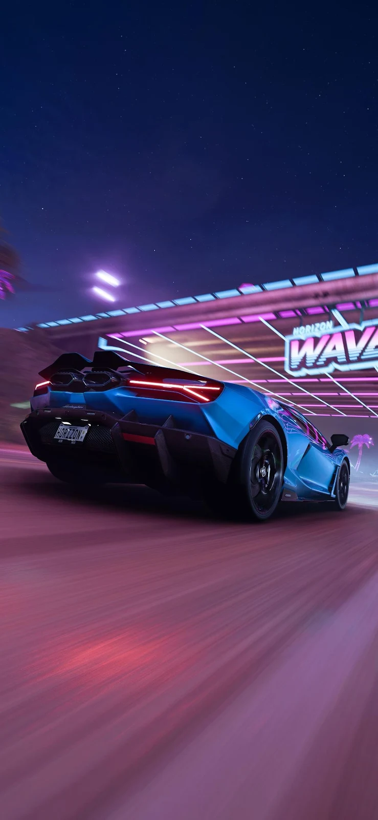 Forza Horizon Neon Night Race - Video Game Rendering Full HD iPhone Wallpaper (1104x2391)