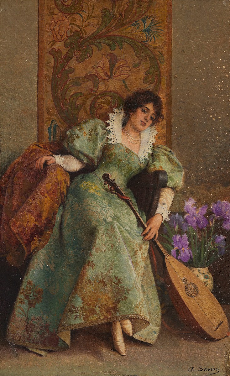 Young lady with lute