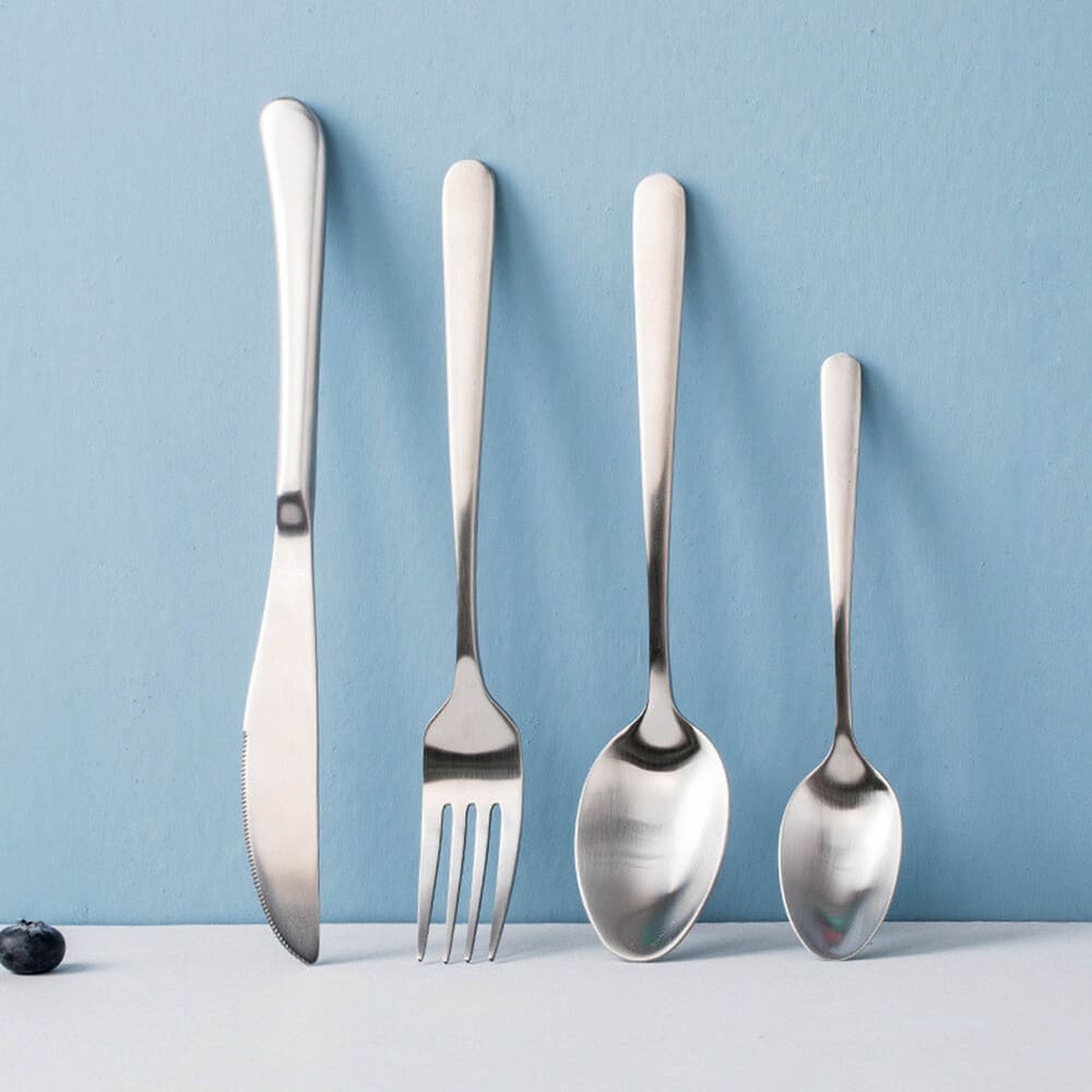 Set de cubiertos de acero inoxidable Kasablanka™ color plata, 16 piezas