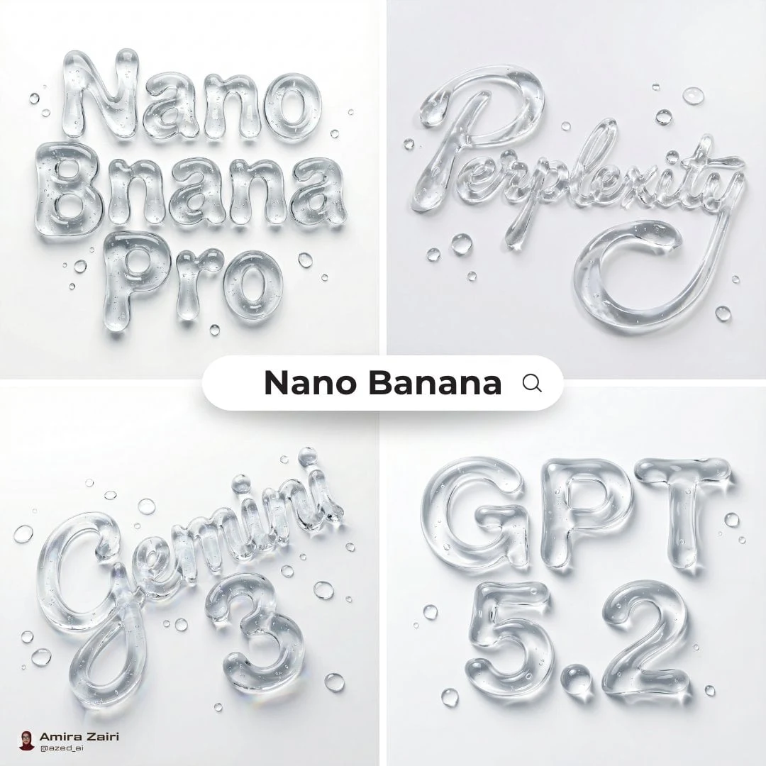 Tipografía líquida abstracta que elimina "texto", material de gel de agua transparente y grueso, refracción hiperrealista...