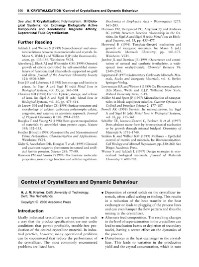 Control of Crystallizers and Dynamic Behaviour