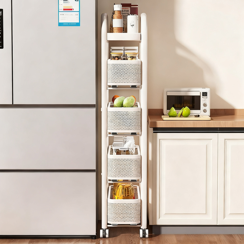 Slim drawer organizer for kitchen and bathroom