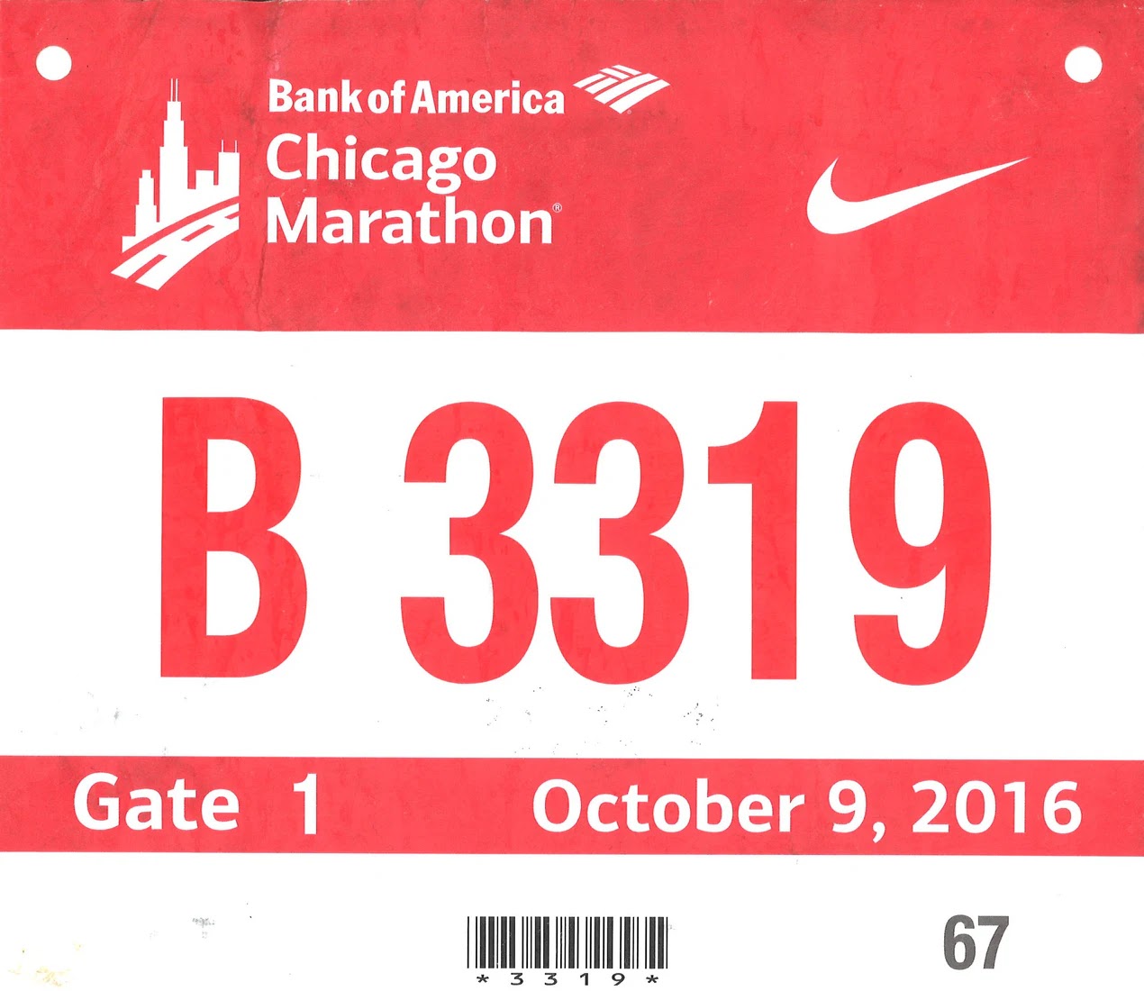 Dorsal de Chicago Marathon