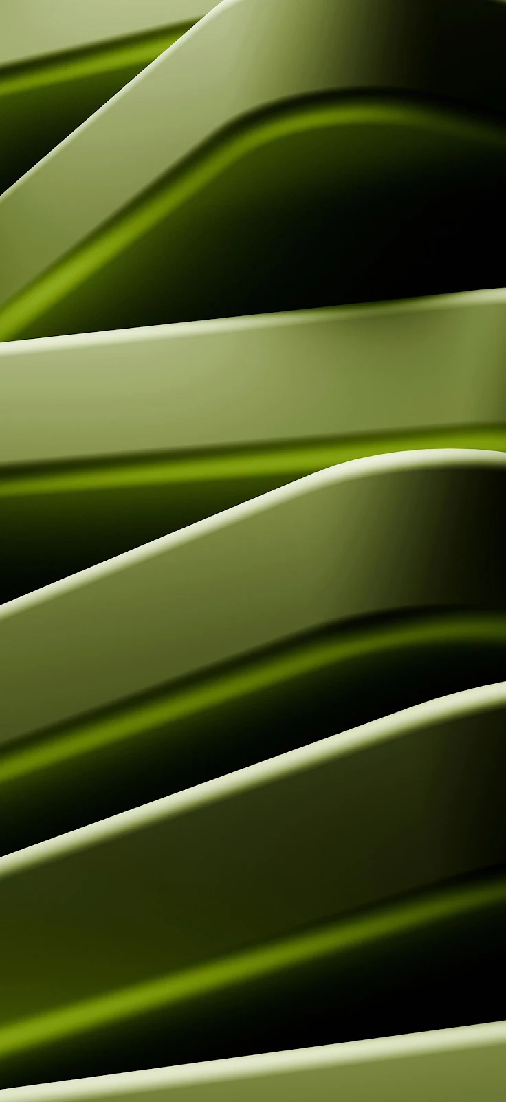 Abstract Green Curved Layers - 3D Digital Render Full HD iPhone Wallpaper (1320x2868)