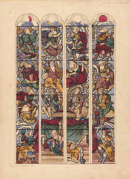 Study for Four Stained Glass Windows Généalogie dAbraham 1844