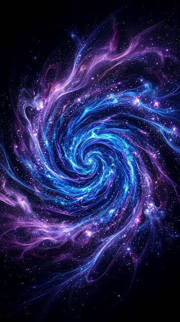 Abstract Swirling Galaxy in Electric Blue and Indigo - Free mobile Wallpaper