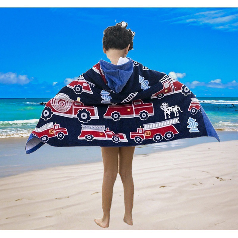 Beach towel with hood, microfiber, 127–160 cm