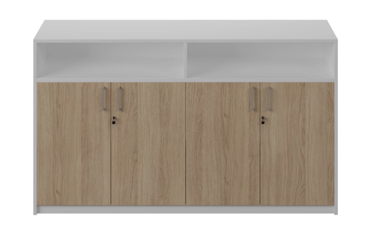 RADAR Color Four Door Cabinet With Recessed Open Top Shelf
