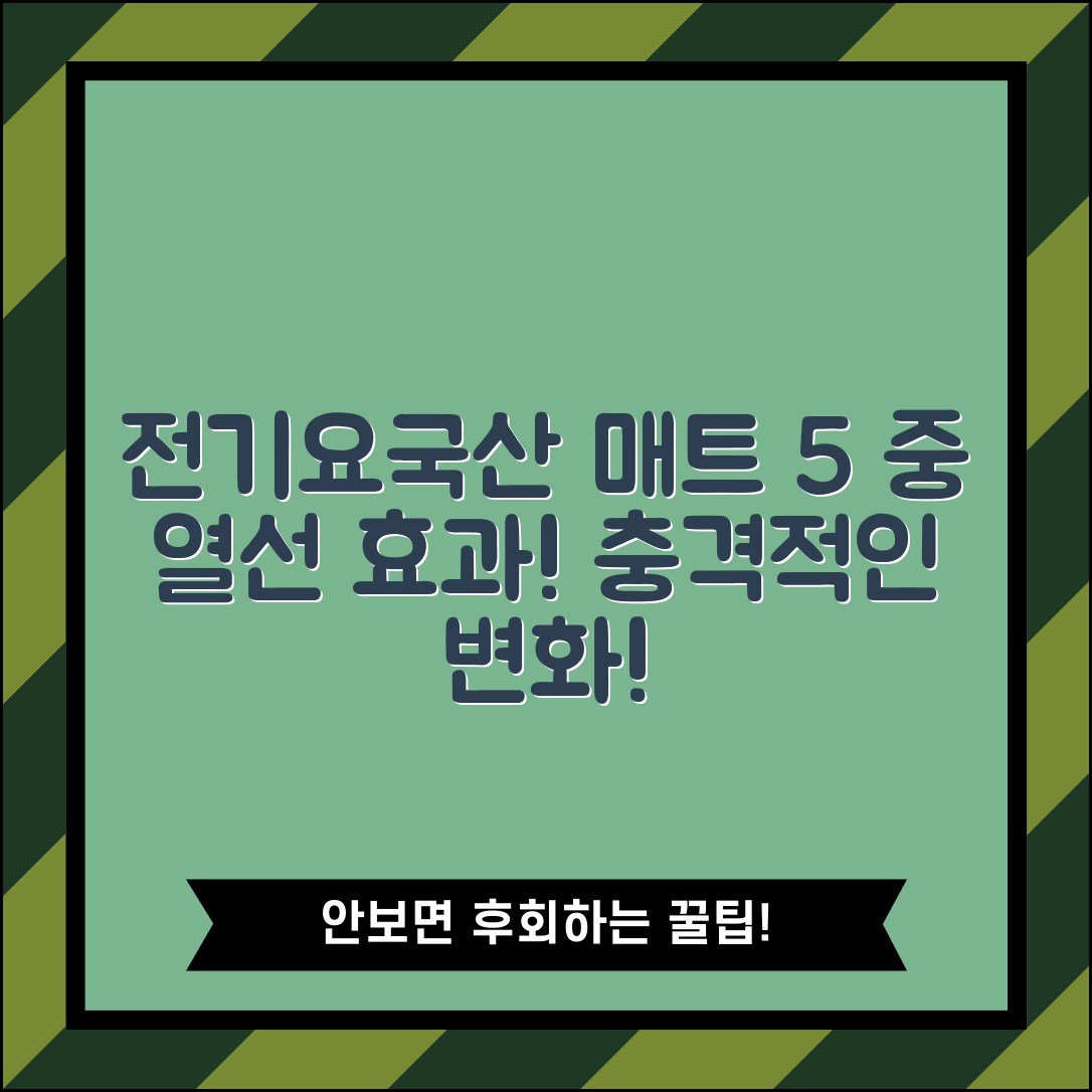 충격적인 전기요국산매트5중열선의 놀라운 효과!