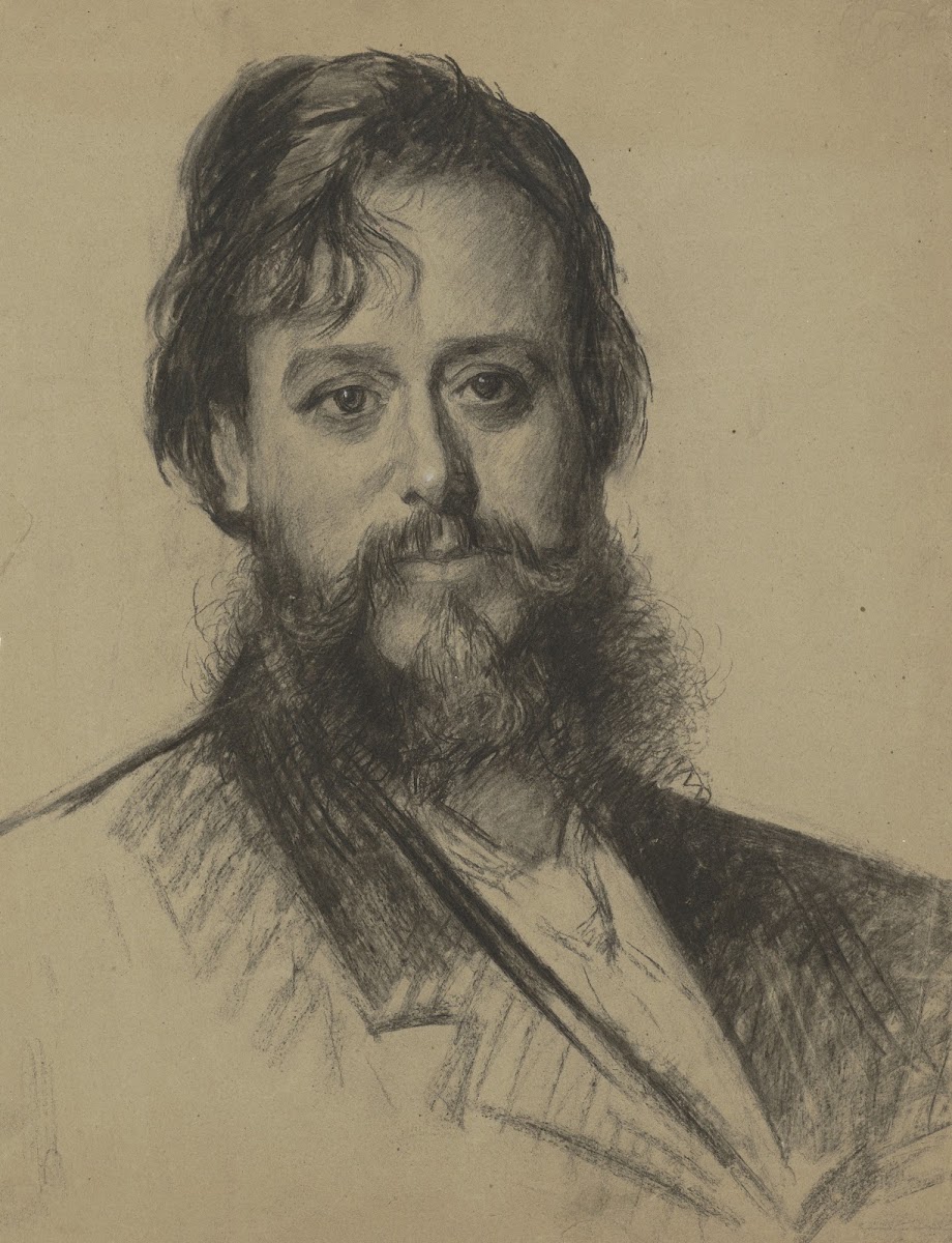 Portret van een man met baard van voren