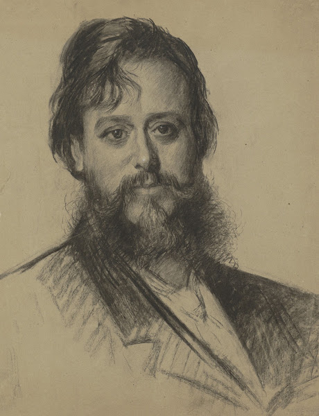Portret van een man met baard van voren