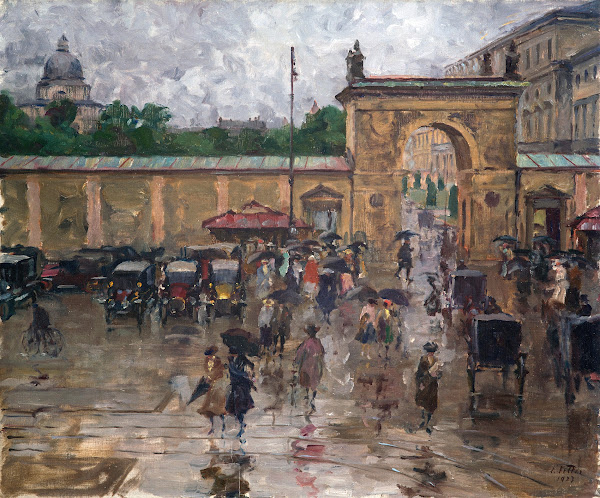 München  Odeonsplatz im Regen 1923