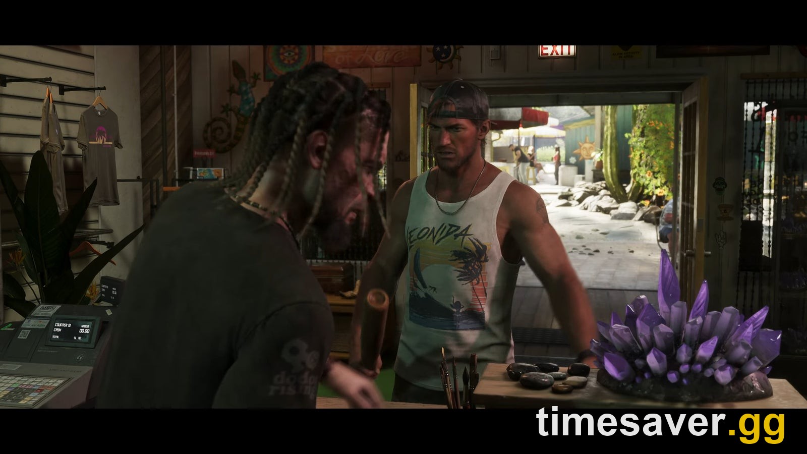 A Vice City storefront scene from official Grand Theft Auto VI trailer footage