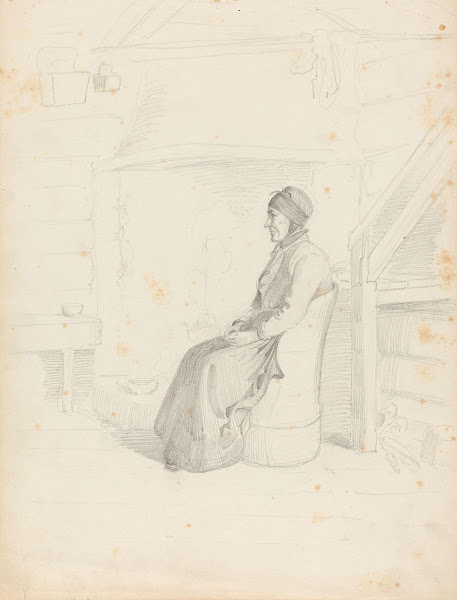 Kvinne i kubbestol 1848