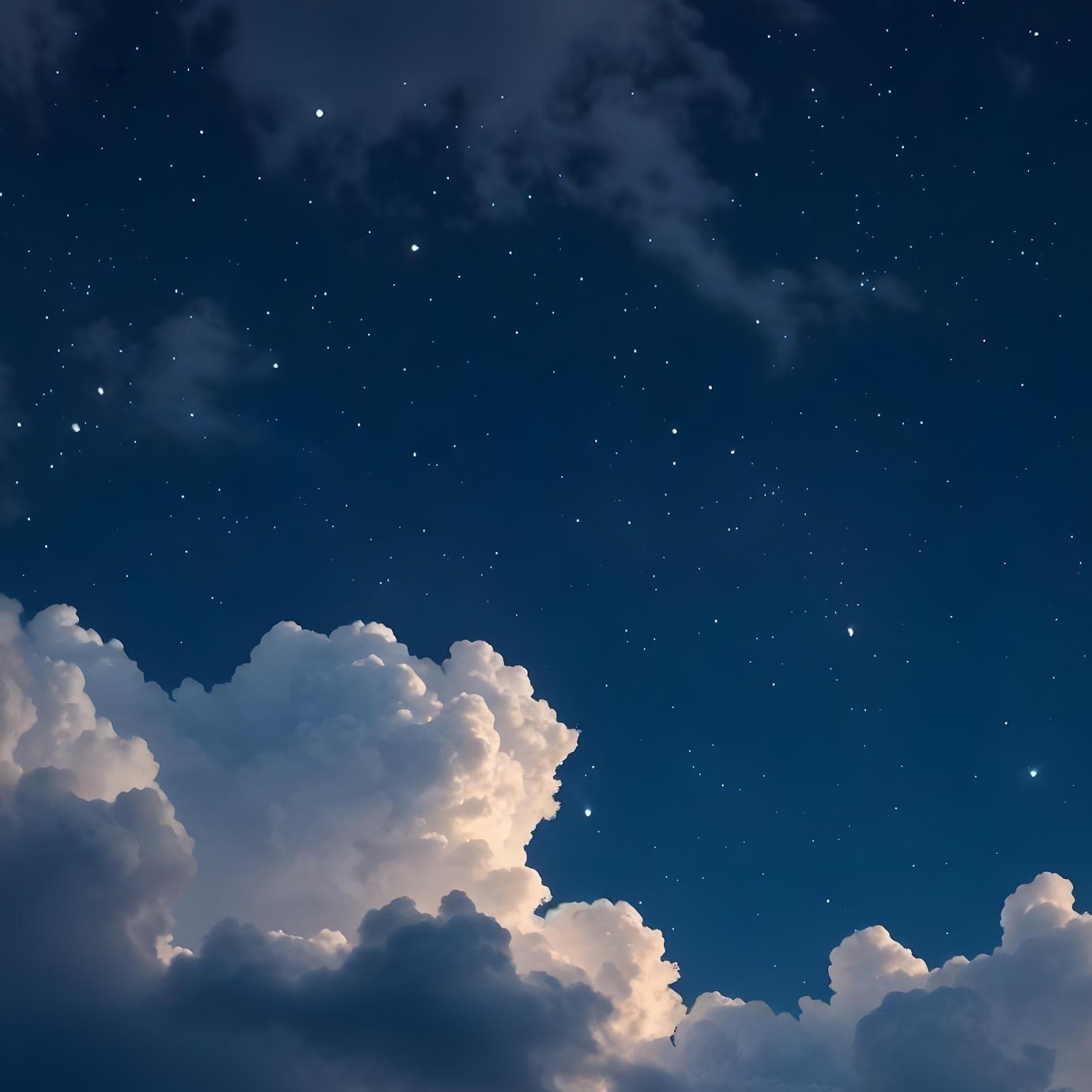 Download Starry Night Sky With Clouds 2K iPhone
