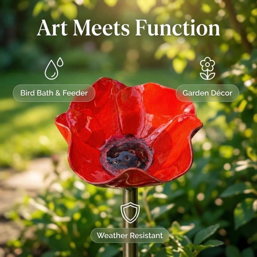 Decorative Metal Flower Stake as Bird Feeder
