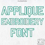 Stitch photo 6 of the Bombardier - Athletic Satin Applique Embroidery Font embroidery design
