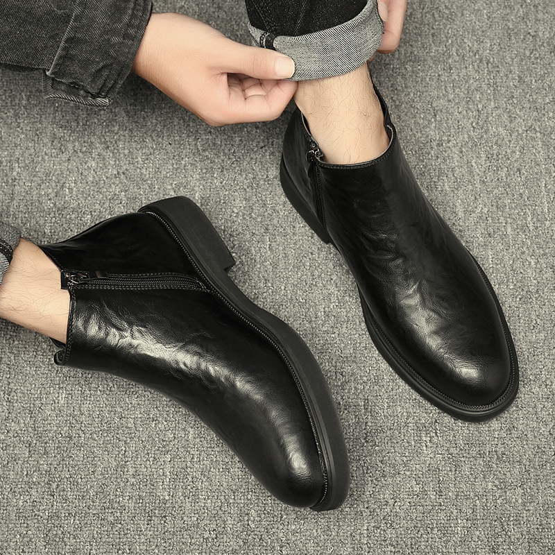 Moderne Herren-Chelsea-Boots mit seitlichem Reißverschluss