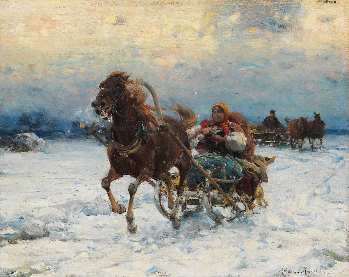 Fröhliche Schlittenfahrt 1910