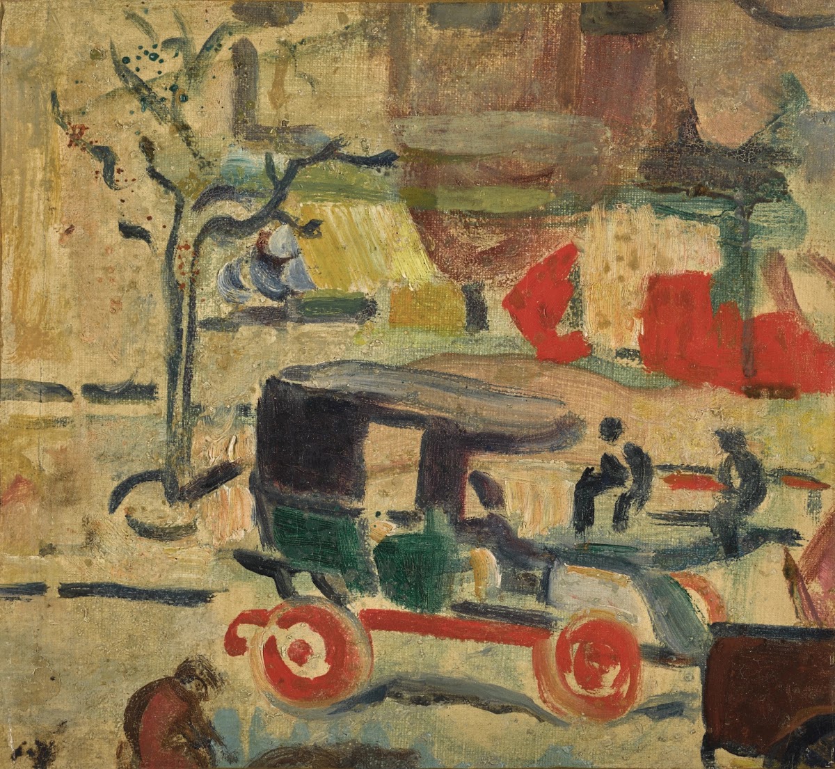 Le Taxi Boulevard à Paris circa 1905