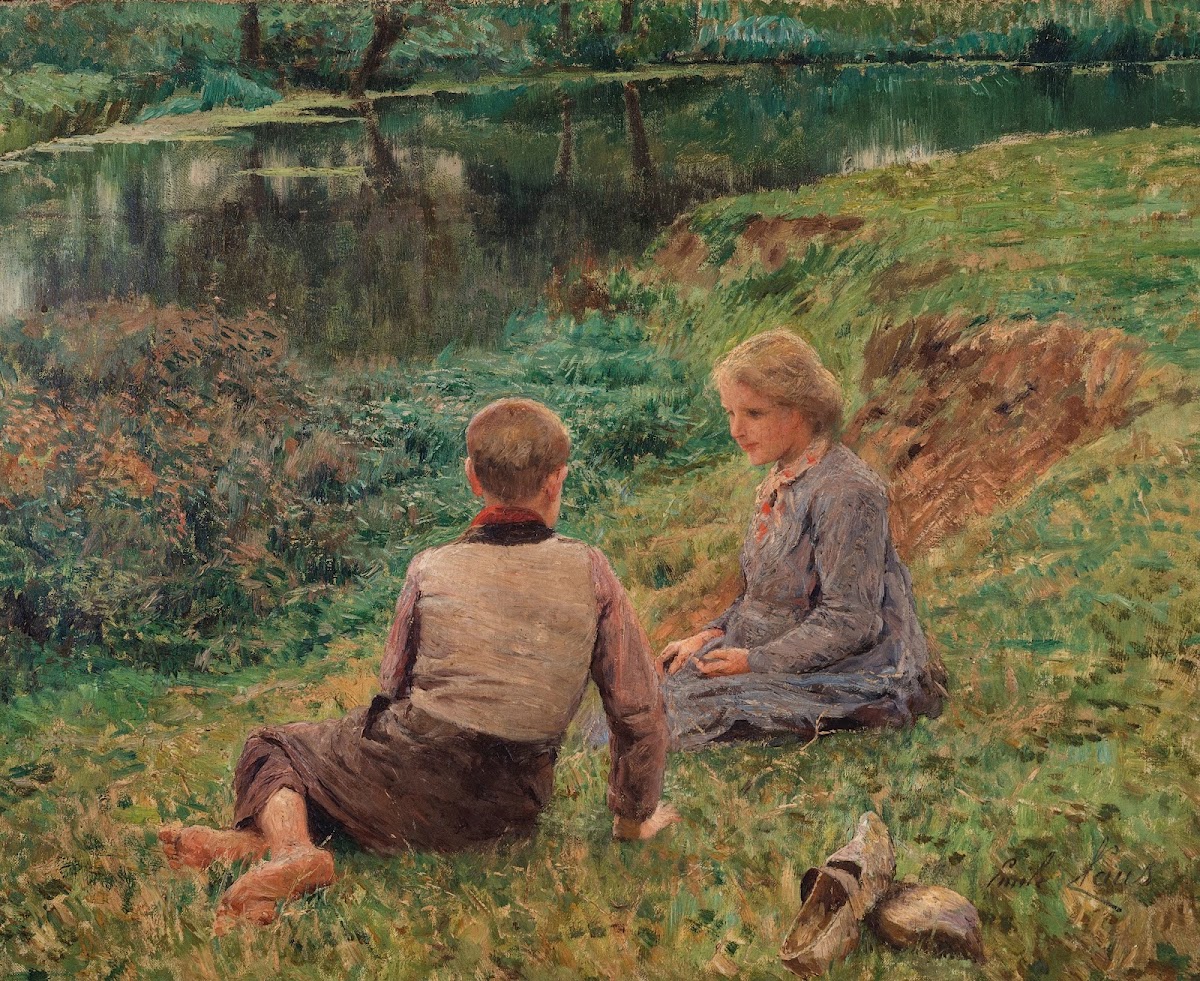 Children in a landscape