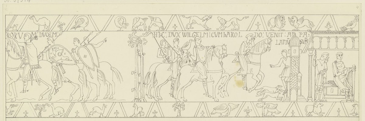 Zeichnung nach dem Bildteppich von Bayeux