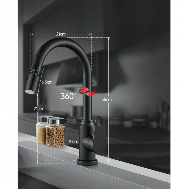 Kitchen mixing faucet with universal joint and pressure balance